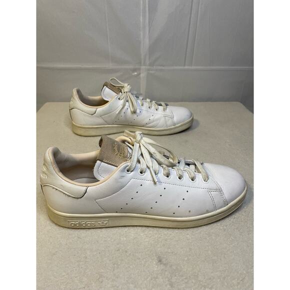 Adidas Mens Stan Smith White Leather Low Top Sneakers Size 9 - Picture 1 of 6